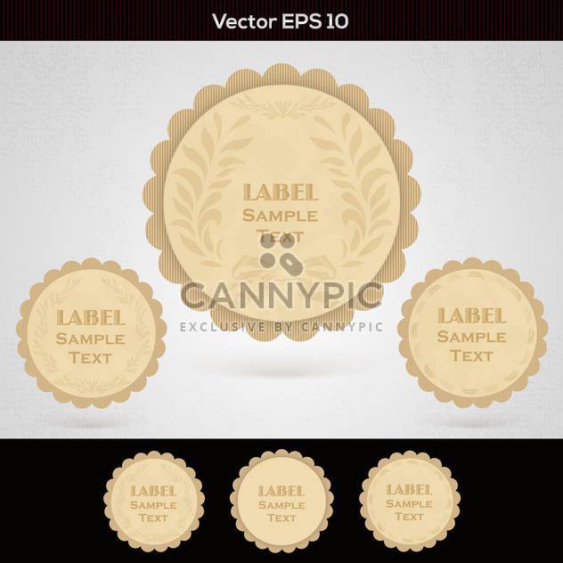 set of wooden vector labels - vector gratuit #129223 