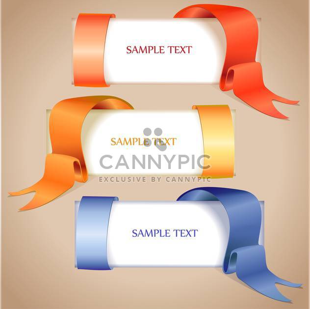 vector banners with ribbons set - vector gratuit #129263 