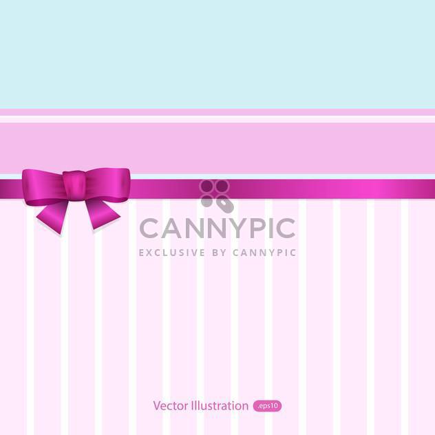Vector pink and blue banner with ribbon and bow - бесплатный vector #129473