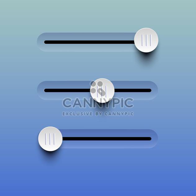 Vector illustration of sliders buttons on blue background - vector gratuit #129593 