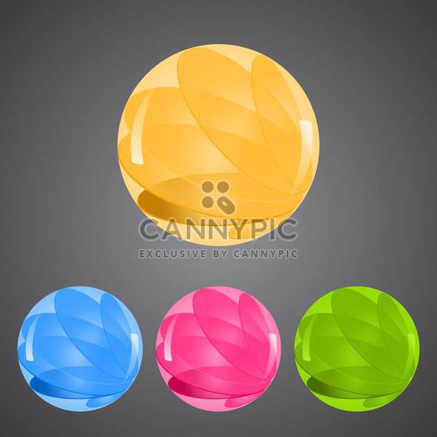 Vector set of colorful buttons on gray background - Free vector #129623