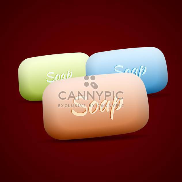 Vector set of colorful soap bars - Free vector #129663