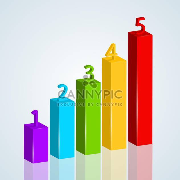 Vector colorful numbered graph chart - Free vector #129763