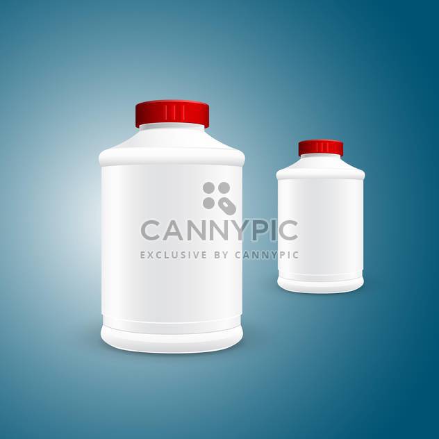 Vector illustration of two white plastic jars on green background - vector gratuit #129853 