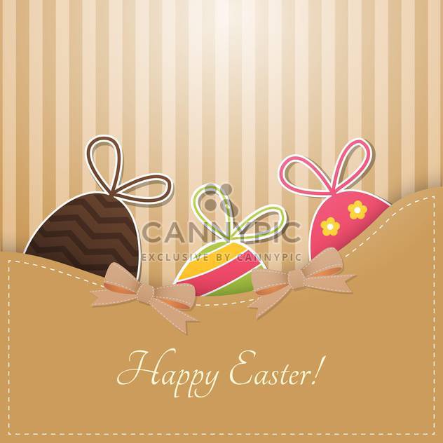 Vector Happy Easter greeting card with eggs - бесплатный vector #129883