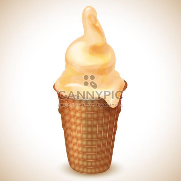 Vector illustration of ice cream cone - Free vector #130203