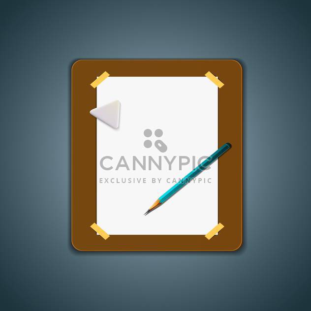 Blank open album with pencil - Free vector #130393