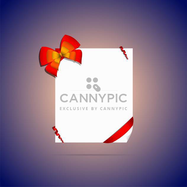 Card note with red gift bow and ribbons - бесплатный vector #130413