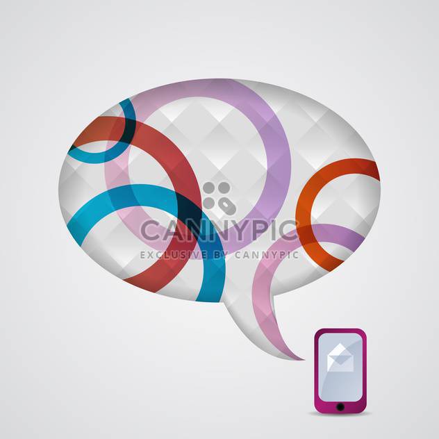 Vector illustration of mobile phone and speech bubble - vector #130523 gratis