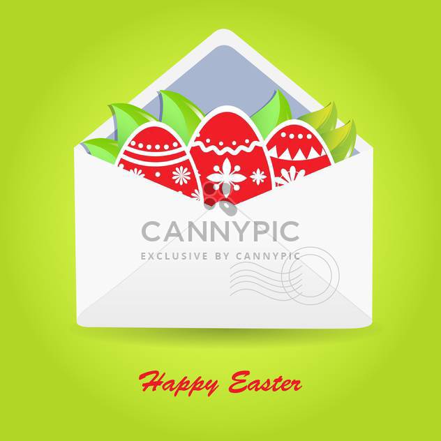 Vector Happy Easter greeting card with eggs in envelope - vector gratuit #130533 