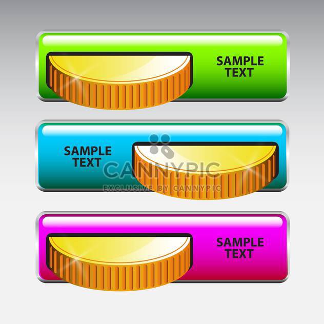 vector illustration of Inserting coins in machine on grey background - Free vector #130613