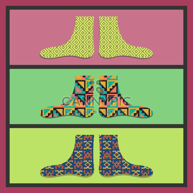 vector colorful card with funny socks - бесплатный vector #130713