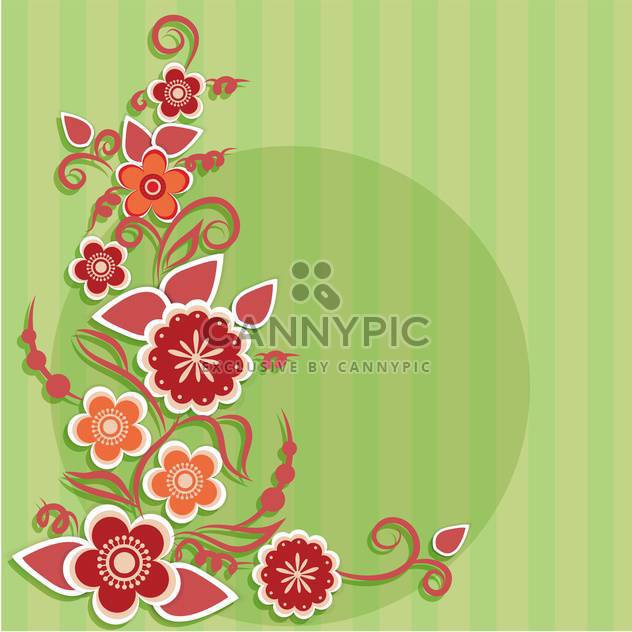 Greeting card with flowers vector illustration - Free vector #130883