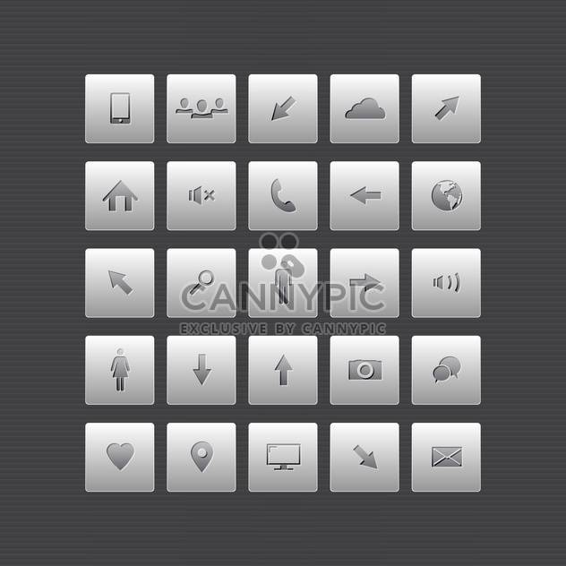 Computer and internet web icons buttons set - Free vector #131023