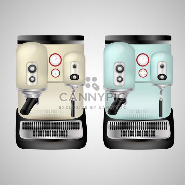 Vector cappuccino machine illustration on grey background - vector gratuit #131093 