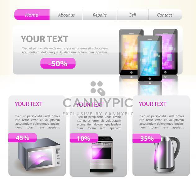 Shop website template design vector illustration - vector gratuit #131123 