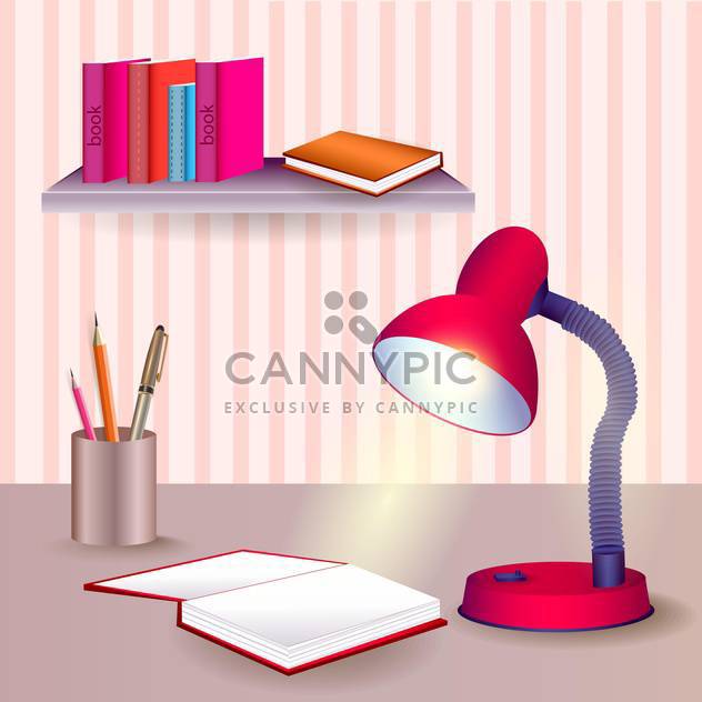 Vector table with educational objects - vector #131133 gratis