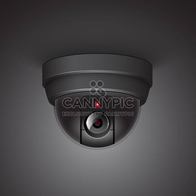 Video surveillance camera vector illustration on black background - vector #131213 gratis