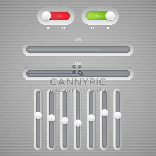 Multimedia buttons grey interface - Free vector #131623