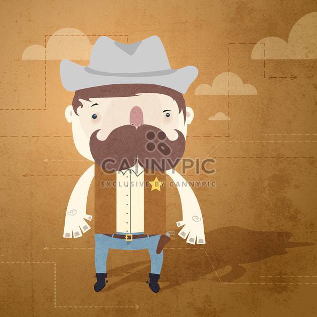 Vector grunge background with sheriff - vector #131773 gratis