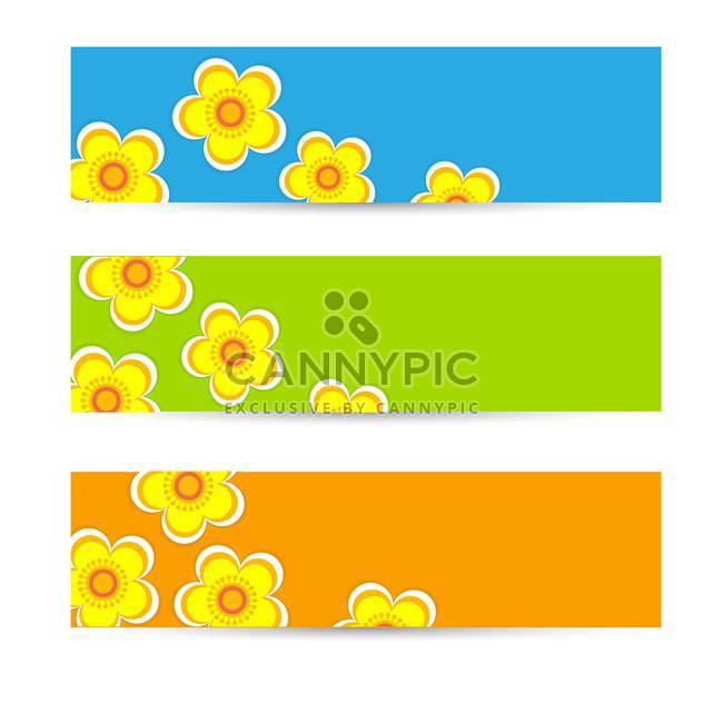 Set of vector floral backgrounds - vector gratuit #132063 