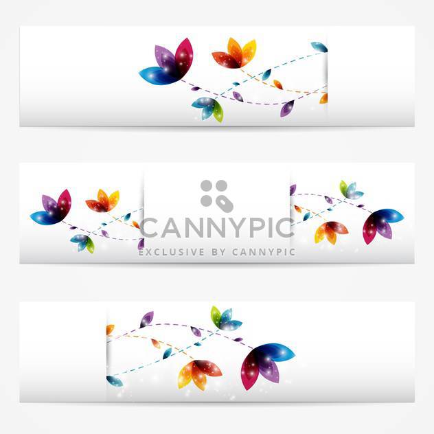 Vector set of abstract floral banners,vector illustration - бесплатный vector #132253