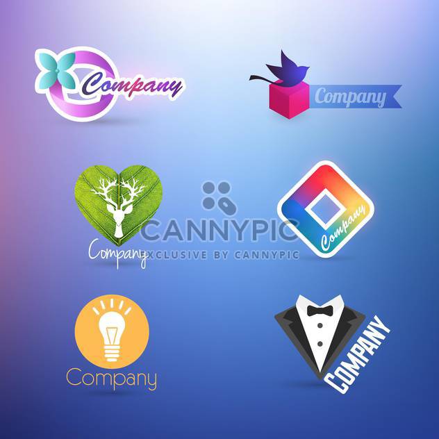 set of company logos for design on purple background - vector #132263 gratis