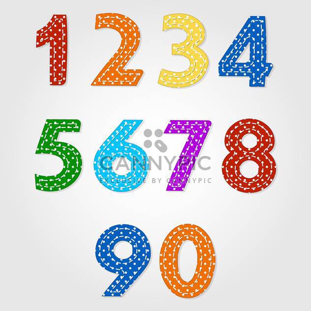old fashioned colorful numbers,vector illustration - vector #132353 gratis