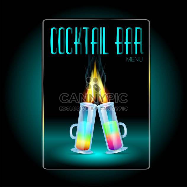 Coctails menu card design template,vector illustration - vector gratuit #132383 