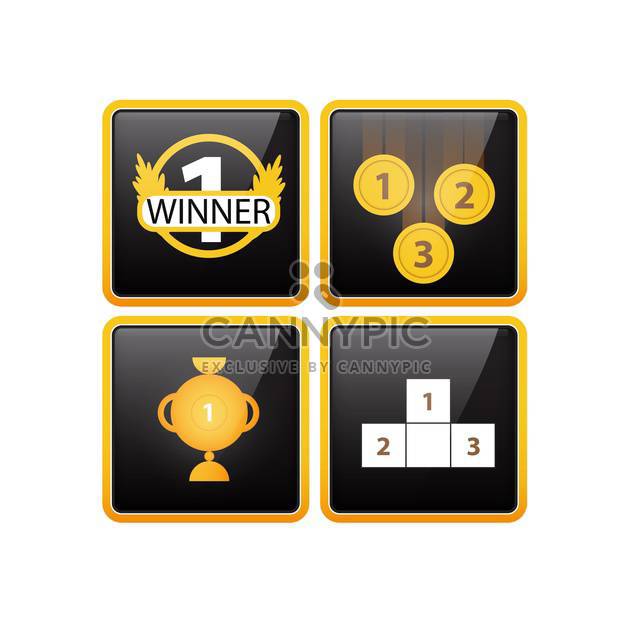 prizes and awards icons set - Free vector #132933