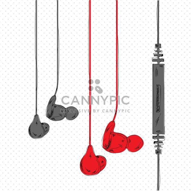vector illustration of stereo headphones - vector gratuit #133033 