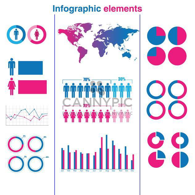 business infographic elements vector set - Free vector #133253