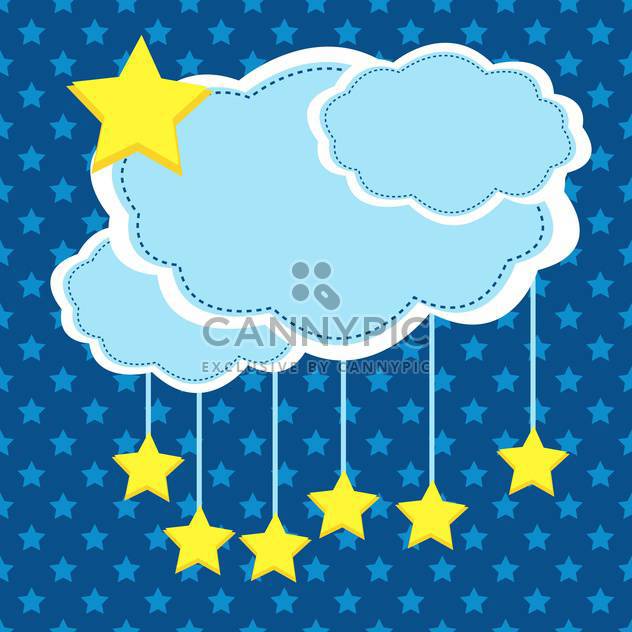 night background with clouds and stars - vector gratuit #133453 