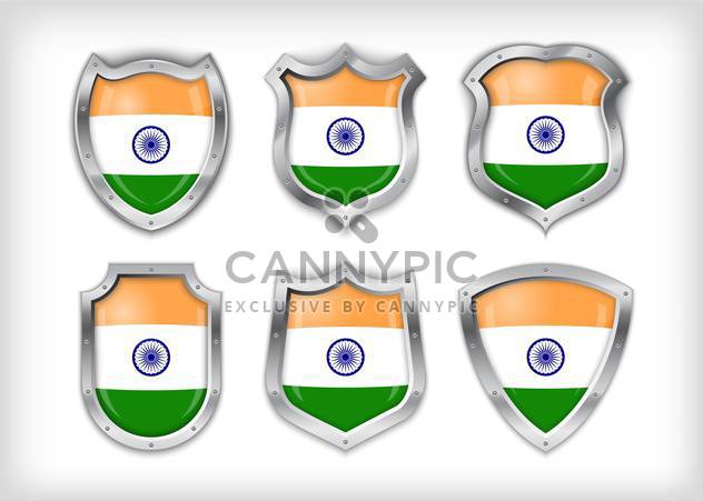vector india shield set background - vector gratuit #133593 