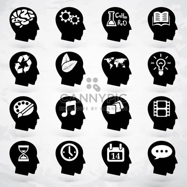 head with business brain labels set - Free vector #133653