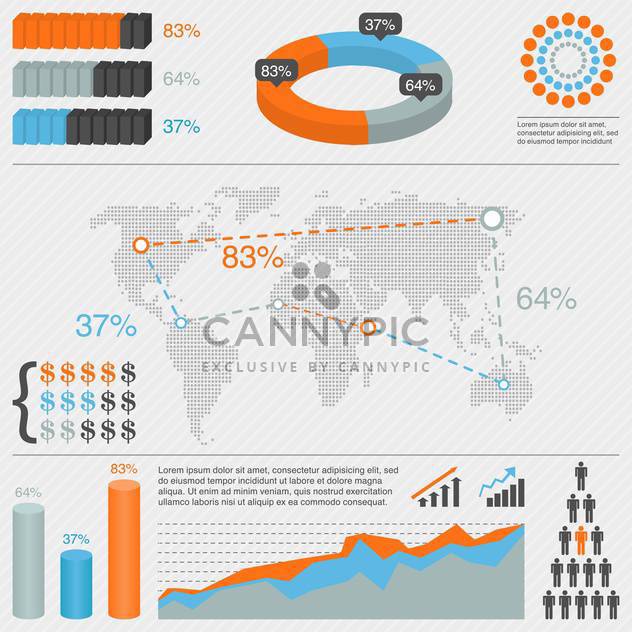 set elements of business infographics - vector gratuit #133673 