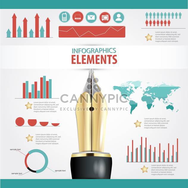 set elements of business infographics - vector #133703 gratis