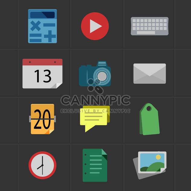 business and office icons set - vector gratuit #133733 
