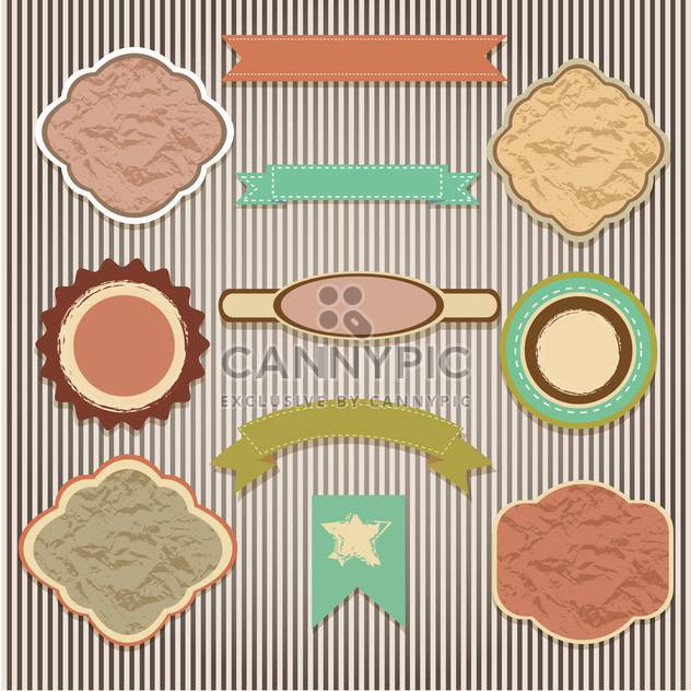 set of labels on striped background - Kostenloses vector #133803