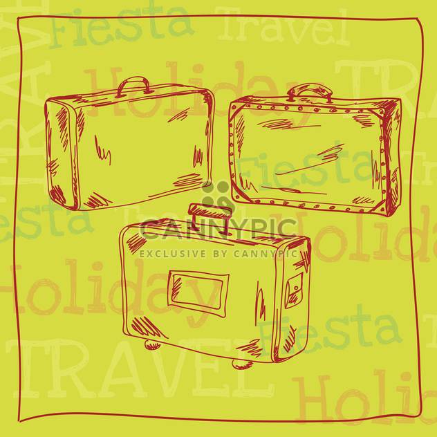vintage travel suitcases background - vector gratuit #133873 