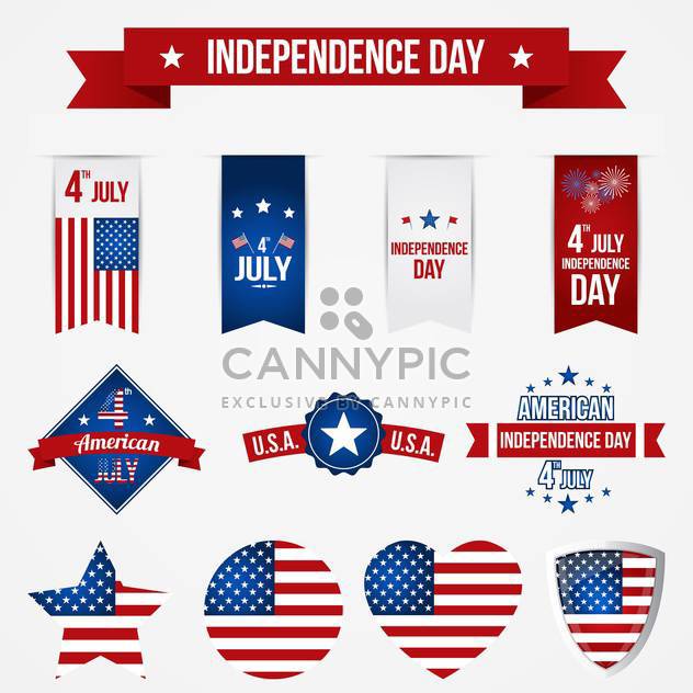 vector independence day badges - vector gratuit #134033 