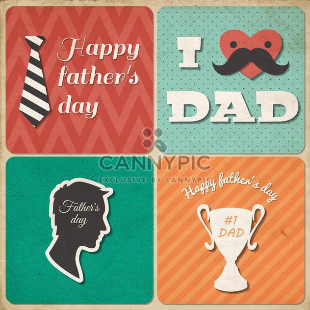 retro happy father's day card - Free vector #134053