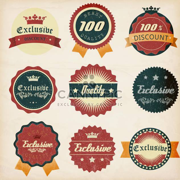 vintage design emblems set - vector gratuit #134293 