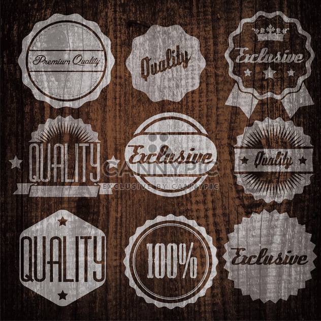 quality and guaranteed emblems and labels - Free vector #134303