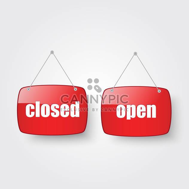 open and closed shop door sign - vector gratuit #134863 