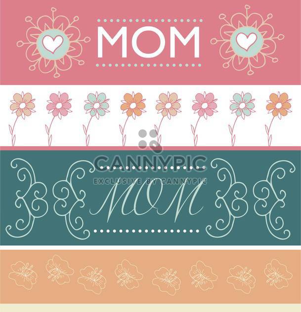 mother's day greeting banners with spring flowers - Free vector #135053