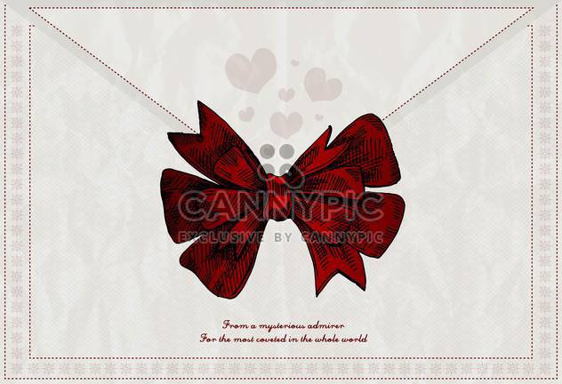 vector letter background with red bow - vector #135193 gratis
