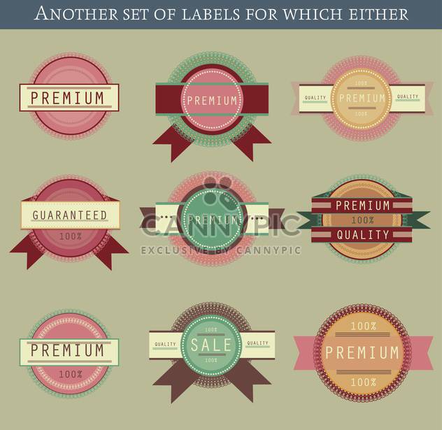 set of retro vector labels and badges background - vector gratuit #135213 