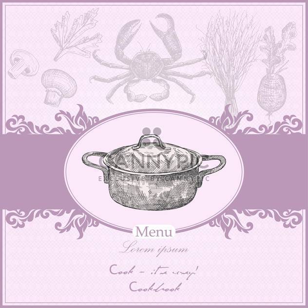 Vintage menu cover with cooking pot - Kostenloses vector #135273