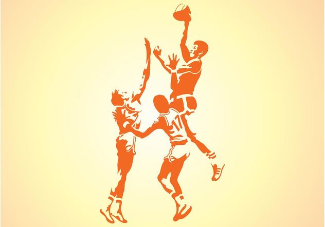 Silhouettes Of Basketball Players - vector gratuit #138983 